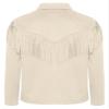 ACSUSS Children Cowgirl Tassels Fringed Lapel Collar Long Sleeve Button Down Shirt for Western Cowboy Costume Beige Apricot 10 Years view 4