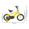 BAIODNB Kids Bike Bicycle for Boys Girls 14 Inches Toddlers Bike with Training Wheels Sturdy Frame Adjustable Seat Handbrake Children's Learning Bicycle Ages 2-6 Years (Yellow) view 4