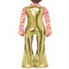 ACSUSS Kids Boys Hippie Dude Costume Halloween Retro 70s Disco Outfits Shiny Metallic Dance Jumpsuits Gold 6 Years view 2