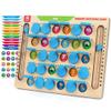 Coogam Memory Matching Game, Wooden Board Travel Toy with Memory Cards, Essential Activity for Road Trip Airplane/Car/Camping, Fine Motor Educational Gift Toy for 3 4 5 Year Old Kids view 1
