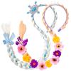 Alomois Princess Dress Up Wigs Long Braided Wigs for Girls Halloween Costume Accessories (Blue&Purple) view 1