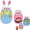 TAILERRI Nesting Dolls, Nesting Easter Eggs Toys, Wooden Handmade Matryoshka Dolls for Kids Birthday or Home Decoration (Small Rabbits) view 1