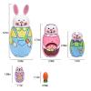 TAILERRI Nesting Dolls, Nesting Easter Eggs Toys, Wooden Handmade Matryoshka Dolls for Kids Birthday or Home Decoration (Small Rabbits) view 3