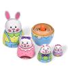 TAILERRI Nesting Dolls, Nesting Easter Eggs Toys, Wooden Handmade Matryoshka Dolls for Kids Birthday or Home Decoration (Small Rabbits) view 4