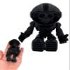 Whattiho Skeleton Astronaut Toy  3D Printed Articulated Zombie Figure with Movable Helmet, Halloween Decor and Office Desk Ornament (Black, 5 inch) view 1