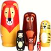 TAILERRI Nesting Dolls, Animal Nesting Easter Eggs Toys, Wooden Matryoshka Dolls for Kids (Long Lion) view 1