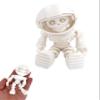 Whattiho Skeleton Astronaut Toy  3D Printed Articulated Zombie Figure with Movable Helmet, Halloween Decor and Office Desk Ornament (White, 5 inch) view 1