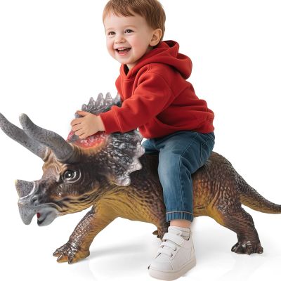 Gzsbaby Dinosaurs King Giant Triceratops Dinosaur Toy  32 inches Realistic Lifelike Dinosaur Figure, Jumbo Dino Toys for Kids Toddler 3-5 5-7 Years, Perfect Party Favors, Birthday Gifts