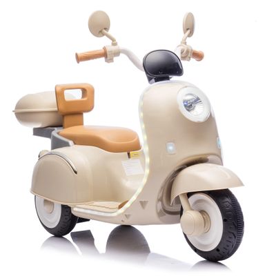 12V Children's Three-Wheeled Electric Motorcycle, Cool Waterfall Lights, Center Control with Bluetooth, Music, USB, Power Display, Suitable for Children Aged 3-6 Years Old.