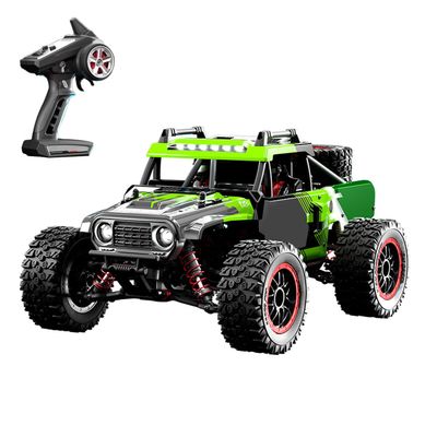 wheelfun 1:14 Radio Control High Speed Off Road Vehicle 48km/h Remote Control Four Wheel Drive Car Brushed Motor ESC LED Lights RTR Hobby Grade Model for Adult Hobby(Green)