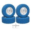 4PCS 1.3" Beadlock Wheel Tires Set 1.3inch Aluminum Beadlock Wheel Hub  65mm/2.56inch Colored Rubber Crawler Tires for 1/18 TRX4M 1/24 SCX24 FCX24 RC Crawler Car (blue tires B+ silver wheel hub) view 1