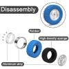 4PCS 1.3" Beadlock Wheel Tires Set 1.3inch Aluminum Beadlock Wheel Hub  65mm/2.56inch Colored Rubber Crawler Tires for 1/18 TRX4M 1/24 SCX24 FCX24 RC Crawler Car (blue tires B+ silver wheel hub) view 2