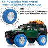 4PCS 1.3" Beadlock Wheel Tires Set 1.3inch Aluminum Beadlock Wheel Hub  65mm/2.56inch Colored Rubber Crawler Tires for 1/18 TRX4M 1/24 SCX24 FCX24 RC Crawler Car (blue tires B+ silver wheel hub) view 3