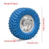 4PCS 1.3" Beadlock Wheel Tires Set 1.3inch Aluminum Beadlock Wheel Hub  65mm/2.56inch Colored Rubber Crawler Tires for 1/18 TRX4M 1/24 SCX24 FCX24 RC Crawler Car (blue tires B+ silver wheel hub) view 4
