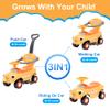 ChromeWheels 3 in 1 Ride on Push Cars for Toddlers with Removable Handle Pedal Guardrails, Music, Horn, Under Seat Storage (Yellow) view 2