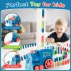 220Pcs Domino Train Toys, Automatic Dominoes Building Train Set for Kids 2-4 4-8, Stacking Kids Games Stem Montessori Educational Toys for 3 4 5 6 7 8 Year Old Boys Girls Valentines Birthday Gifts view 2