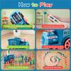 220Pcs Domino Train Toys, Automatic Dominoes Building Train Set for Kids 2-4 4-8, Stacking Kids Games Stem Montessori Educational Toys for 3 4 5 6 7 8 Year Old Boys Girls Valentines Birthday Gifts view 4