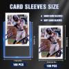 200 Card Sleeves Top Loaders for Cards, 3" x 4" Standard Premium Toploaders Card Holders Hard Plastic Card Protectors for Trading Sports Football Game Cards(100 Toploaders + 100 Penny Sleeves) view 2