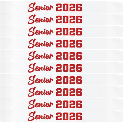 10Pcs Senior Sash 2026 Red Glitter White Satin Sashes for Class of 2026 Graduation Celebrations Party Graduated Senior Cheerleader
