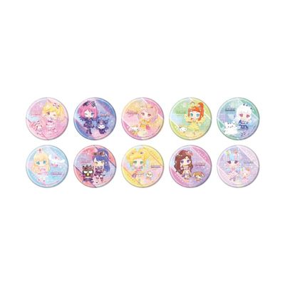 Aikatsu Stars! x Sanrio Characters 02 [Collaboration Illustration [Minicar] Hologram Can Badge 2.2 inches (57 mm) Box of 10