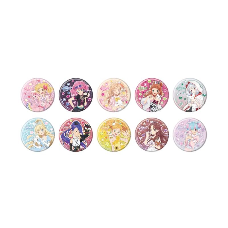 Aikatsu Stars! x Sanrio Characters 01 [Collaboration Illustration [Life Size] Hologram Can Badge 2.2 inches (57 mm) Box of 10