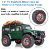 4PCS 1.3" Beadlock Wheel Tires Set 1.3inch Aluminum Beadlock Wheel Hub  65mm/2.56inch Colored Rubber Crawler Tires for 1/18 TRX4M 1/24 SCX24 FCX24 RC Crawler Car (black tires + red wheel hub) view 3