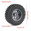 4PCS 1.3" Beadlock Wheel Tires Set 1.3inch Aluminum Beadlock Wheel Hub  65mm/2.56inch Colored Rubber Crawler Tires for 1/18 TRX4M 1/24 SCX24 FCX24 RC Crawler Car (black tires + red wheel hub) view 4