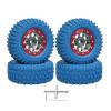 4PCS 1.3" Beadlock Wheel Tires Set 1.3inch Aluminum Beadlock Wheel Hub  65mm/2.56inch Colored Rubber Crawler Tires for 1/18 TRX4M 1/24 SCX24 FCX24 RC Crawler Car (blue tires + red wheel hub) view 1