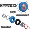 4PCS 1.3" Beadlock Wheel Tires Set 1.3inch Aluminum Beadlock Wheel Hub  65mm/2.56inch Colored Rubber Crawler Tires for 1/18 TRX4M 1/24 SCX24 FCX24 RC Crawler Car (blue tires + red wheel hub) view 2