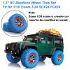 4PCS 1.3" Beadlock Wheel Tires Set 1.3inch Aluminum Beadlock Wheel Hub  65mm/2.56inch Colored Rubber Crawler Tires for 1/18 TRX4M 1/24 SCX24 FCX24 RC Crawler Car (blue tires + red wheel hub) view 3