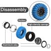 4PCS 1.3" Beadlock Wheel Tires Set 1.3inch Aluminum Beadlock Wheel Rim  2.56inch Colored Rubber Crawler Tires for 1/18 TRX4M 1/24 SCX24 FCX24 RC Crawler Car (blue tires + black wheel hub) view 2