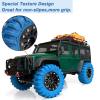 4PCS 1.3" Beadlock Wheel Tires Set 1.3inch Aluminum Beadlock Wheel Rim  2.56inch Colored Rubber Crawler Tires for 1/18 TRX4M 1/24 SCX24 FCX24 RC Crawler Car (blue tires + black wheel hub) view 4