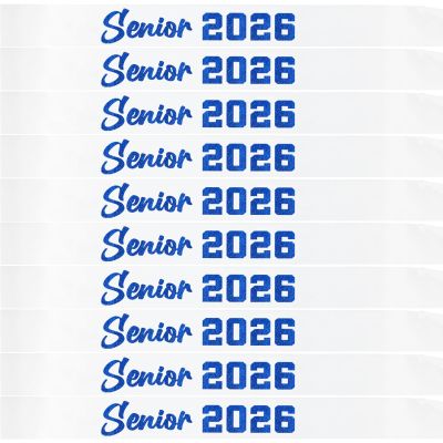 10Pcs Senior Sash 2026 Blue Glitter White Satin Sashes for Class of 2026 Graduation Celebrations Party Graduated Senior Cheerleader