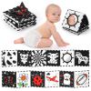 AJsupojouet High Contrast Baby Book with Tummy Time Mirror & Contrast Cards | Black and White Visual Stimulation for Newborns 0-6 Months & Infants | Interactive Learning Gift, Baby Shower Essential view 1