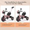 White,JIYIAN Kids Pedal Bicycle with Hand-Pushed, Toddler Bike Removable Handle, Extra-Wide Anti-Slip Wheels, Sturdy Steel Frame for Balance & Exercise 2-in-1 Ride-On & Stroller Toy view 2