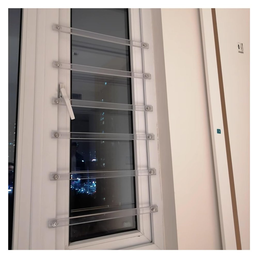 AMUFJJ Hidden Short Window Security Bars Adjustable, Lightweight Window Blocker Guard & Balcony Protection for Kids, Anti-Collision Windows Barriers(10 Pack,16inch/40.6cm)