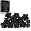 12 Black Roses Building Block Bouquet Set, 585 PCS Artificial Flowers Symbol of Mystery, Elegance & Transformation  Gothic Romantic Gift for Partner, Home Dcor view 1