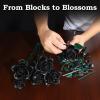 12 Black Roses Building Block Bouquet Set, 585 PCS Artificial Flowers Symbol of Mystery, Elegance & Transformation  Gothic Romantic Gift for Partner, Home Dcor view 2