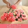 12 Pink Roses Building Block Bouquet Set, Symbol of Love, Admiration & Gratitude  Romantic Gift for Wife, Mom, Daughter, Friend on Valentines Day, Mothers Day, Birthday & Anniversary view 2