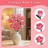 12 Pink Roses Building Block Bouquet Set, Symbol of Love, Admiration & Gratitude  Romantic Gift for Wife, Mom, Daughter, Friend on Valentines Day, Mothers Day, Birthday & Anniversary view 3