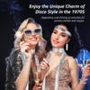 6-Piece WomenS Disco Party Costume Set, Sequin Earrings, Rhinestone Glasses, Scarf Necklace, Headband For Festivals view 3