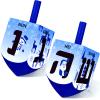 Wonderjune 2 Pcs Hanukkah Dreidels Extra Large Wooden Dreidel for Hanukkah Decoration with English Transliteration, Forever Spinning Tops Party Favors(Snowman) view 1