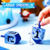 Wonderjune 2 Pcs Hanukkah Dreidels Extra Large Wooden Dreidel for Hanukkah Decoration with English Transliteration, Forever Spinning Tops Party Favors(Snowman) view 3