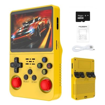 R36S 2025 New Retro Handheld Game Console, 20000+ HD Games Mini Retro Video Console, 3.5 Inch IPS Screen, Portable Arcade Video Gaming Console Gift for Adults (Yellow)