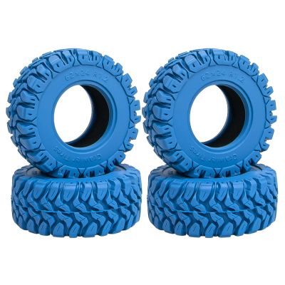 4PCS RC 1.2" Beadlock Tires 62 * 24mm Colored Rubber Crawler Tires for 1/18 Trx4m,1/24 SCX24 FCX24 RC Crawler Car (Blue B)