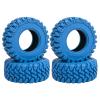 4PCS RC 1.2" Beadlock Tires 62 * 24mm Colored Rubber Crawler Tires for 1/18 Trx4m,1/24 SCX24 FCX24 RC Crawler Car (Blue B) view 1
