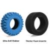 4PCS RC 1.2" Beadlock Tires 62 * 24mm Colored Rubber Crawler Tires for 1/18 Trx4m,1/24 SCX24 FCX24 RC Crawler Car (Blue B) view 2