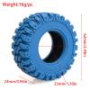 4PCS RC 1.2" Beadlock Tires 62 * 24mm Colored Rubber Crawler Tires for 1/18 Trx4m,1/24 SCX24 FCX24 RC Crawler Car (Blue B) view 3