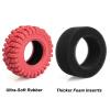 4PCS RC 1.2" Beadlock Tires 62 * 24mm Colored Rubber Crawler Tires for 1/18 Trx4m,1/24 SCX24 FCX24 RC Crawler Car (Red A) view 2
