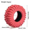 4PCS RC 1.2" Beadlock Tires 62 * 24mm Colored Rubber Crawler Tires for 1/18 Trx4m,1/24 SCX24 FCX24 RC Crawler Car (Red A) view 3